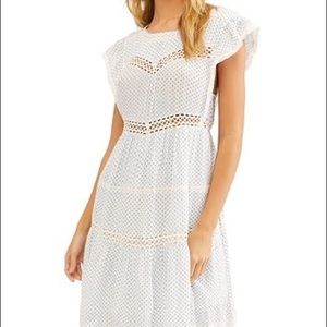 Free people retro kitty cotton mini dress, size small.